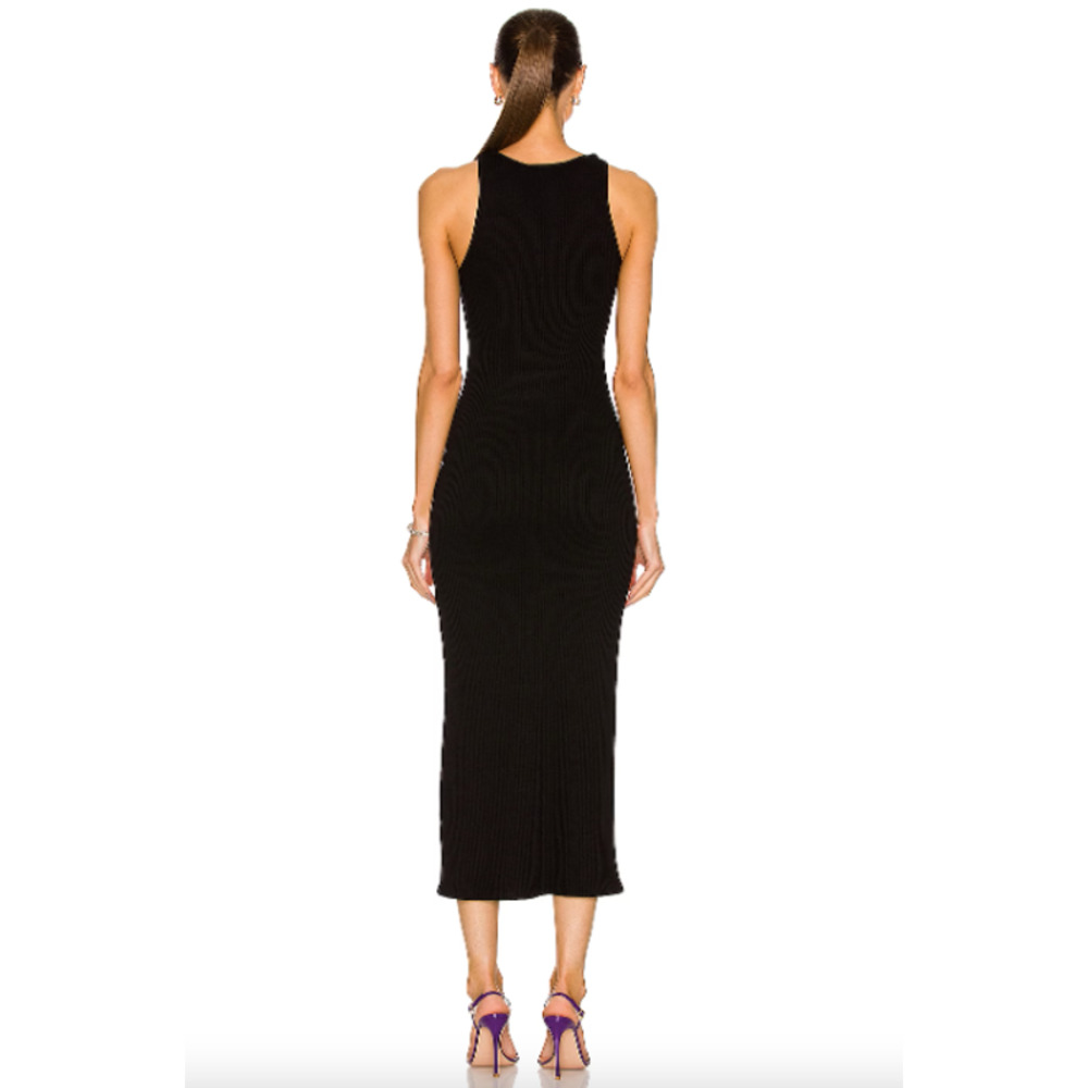 Simon Miller Mawga Black Ribbed Midi Dress - Picture 4 of 12